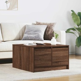 Mesa de centro con cajones roble marrón 70,5x70x40 cm de , Mesas de centro - Ref: Foro24-3328414, Precio: 106,46 €, Descuento: %