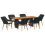 Conjunto de Comedor de Jardín 7 pcs Negro ratán sintético en Mesas de jardín | Comprar online en Foru.es