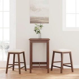 Sillas de bar con cojines 2 uds madera maciza marrón caucho de , Taburetes de cocina - Ref: Foro24-4102576, Precio: 106,96 €,...