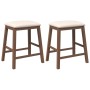 Sillas de bar con cojines 2 uds madera maciza marrón caucho de , Taburetes de cocina - Ref: Foro24-4102576, Precio: 106,96 €,...