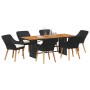 Conjunto de Comedor de Jardín 7 pcs Negro ratán sintético en Mesas de jardín | Comprar online en Foru.es