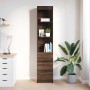 Aparador alto roble marrón 37,5x35x180 cm madera de ingeniería de , Aparadores - Ref: Foro24-861667, Precio: 99,57 €, Descuen...