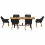 Conjunto de Comedor de Jardín 7 pcs Negro ratán sintético en Mesas de jardín | Comprar online en Foru.es