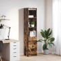 Aparador alto roble ahumado 37,5x35x180 cm madera de ingeniería de , Aparadores - Ref: Foro24-861665, Precio: 96,80 €, Descue...