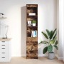 Aparador alto roble ahumado 37,5x35x180 cm madera de ingeniería de , Aparadores - Ref: Foro24-861665, Precio: 96,80 €, Descue...