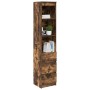 Aparador alto roble ahumado 37,5x35x180 cm madera de ingeniería de , Aparadores - Ref: Foro24-861665, Precio: 96,80 €, Descue...