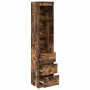 Aparador alto roble ahumado 37,5x35x180 cm madera de ingeniería de , Aparadores - Ref: Foro24-861665, Precio: 96,80 €, Descue...