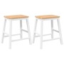 Sillas de bar 2 uds madera maciza blanca caucho de , Taburetes de cocina - Ref: Foro24-4102581, Precio: 108,34 €, Descuento: %