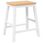 Sillas de bar 2 uds madera maciza blanca caucho de , Taburetes de cocina - Ref: Foro24-4102581, Precio: 108,34 €, Descuento: %
