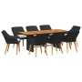 Conjunto de Comedor de Jardín 9 pcs Negro ratán sintético en Mesas de jardín | Comprar online en Foru.es