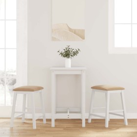 Sillas de bar con cojines 2 uds madera maciza blanca caucho de , Taburetes de cocina - Ref: Foro24-4102583, Precio: 106,96 €,...