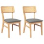Sillas de comedor con cojines 2 uds madera maciza caucho de , Sillas de comedor - Ref: Foro24-4102465, Precio: 169,12 €, Desc...