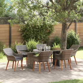 Conjunto de Comedor de Jardín 7 pcs Gris ratán sintético en Mesas de jardín | Comprar online en Foru.es