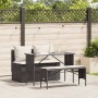 Set comedor de jardín 3 pzas con cojines ratán sintético negro de , Conjuntos de jardín - Ref: Foro24-4104181, Precio: 250,60...