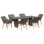 Conjunto de Comedor de Jardín 7 pcs Gris ratán sintético en Mesas de jardín | Comprar online en Foru.es