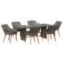 Conjunto de Comedor de Jardín 7 pcs Gris ratán sintético en Mesas de jardín | Comprar online en Foru.es