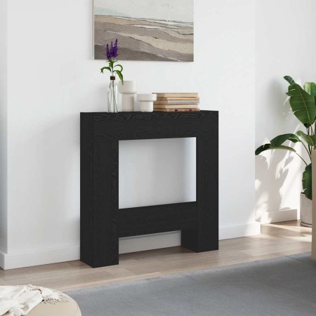 Borde de chimenea madera ingeniería roble negro 81x18x82 cm de , Accesorios para hornos de leña y chimeneas - Ref: Foro24-865...