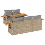 Set sofás jardín y cojines 6 pzas ratán sintético acacia beige de , Conjuntos de jardín - Ref: Foro24-3327552, Precio: 498,58...
