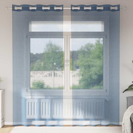 Cortinas de gasa con ojales 2 uds azul real de , Cortinas y visillos - Ref: Foro24-4102115, Precio: 15,02 €, Descuento: %