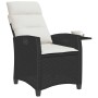 Silla de jardín reclinable con mesa auxiliar ratán negro de , Sillas de jardín - Ref: Foro24-4108270, Precio: 126,66 €, Descu...