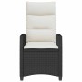Silla de jardín reclinable con mesa auxiliar ratán negro de , Sillas de jardín - Ref: Foro24-4108270, Precio: 126,66 €, Descu...
