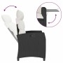 Silla de jardín reclinable con mesa auxiliar ratán negro de , Sillas de jardín - Ref: Foro24-4108270, Precio: 126,66 €, Descu...