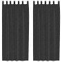 Cortinas de gasa con bolsillos para varillas 2 uds. negro de , Cortinas y visillos - Ref: Foro24-4102169, Precio: 13,71 €, De...