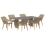 Conjunto de Comedor de Jardín 7 pcs Beige ratán sintético en Mesas de jardín | Comprar online en Foru.es