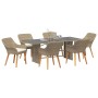 Conjunto de Comedor de Jardín 7 pcs Beige ratán sintético en Mesas de jardín | Comprar online en Foru.es