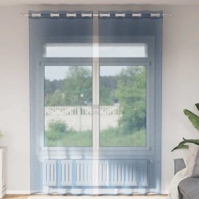 Cortinas de gasa con ojales 2 uds azul real de , Cortinas y visillos - Ref: Foro24-4102117, Precio: 15,54 €, Descuento: %