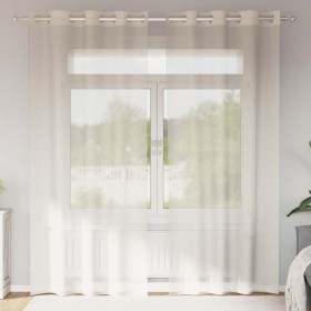 Cortinas de gasa con ojales 2 uds crema 140x225 cm de , Cortinas y visillos - Ref: Foro24-4102073, Precio: 15,02 €, Descuento: %