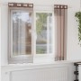 Cortinas de gasa con ojales 2 uds marrón 140x140 cm de , Cortinas y visillos - Ref: Foro24-4102065, Precio: 13,67 €, Descuent...