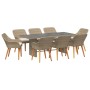 Conjunto de Comedor de Jardín 9 pcs Beige ratán sintético en Mesas de jardín | Comprar online en Foru.es