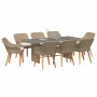 Conjunto de Comedor de Jardín 9 pcs Beige ratán sintético en Mesas de jardín | Comprar online en Foru.es