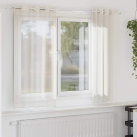 Cortinas de gasa con ojales 2 uds crema 140x140 cm de , Cortinas y visillos - Ref: Foro24-4102071, Precio: 13,54 €, Descuento: %