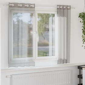Cortinas de gasa con ojales 2 uds gris claro 140x175 cm de , Cortinas y visillos - Ref: Foro24-4102108, Precio: 14,36 €, Desc...