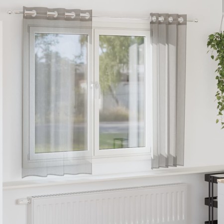 Cortinas de gasa con ojales 2 uds gris claro 140x175 cm de , Cortinas y visillos - Ref: Foro24-4102108, Precio: 14,36 €, Desc...
