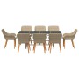 Conjunto de Comedor de Jardín 9 pcs Beige ratán sintético en Mesas de jardín | Comprar online en Foru.es