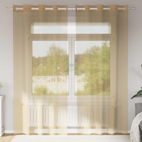 Cortinas de gasa con ojales 2 uds arena de , Cortinas y visillos - Ref: Foro24-4102122, Precio: 13,26 €, Descuento: %
