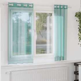 Cortinas de gasa con ojales 2 uds turquesa de , Cortinas y visillos - Ref: Foro24-4102143, Precio: 14,80 €, Descuento: %