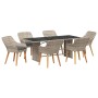 Conjunto de Comedor de Jardín 7 pcs Gris Claro ratán sintético en Mesas de jardín | Comprar online en Foru.es