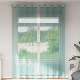 Cortinas de gasa con ojales 2 uds turquesa de , Cortinas y visillos - Ref: Foro24-4102148, Precio: 16,42 €, Descuento: %