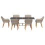 Conjunto de Comedor de Jardín 7 pcs Gris Claro ratán sintético en Mesas de jardín | Comprar online en Foru.es
