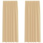 Cortinas de gasa con trabillas 2 uds arena 140x245 cm de , Cortinas y visillos - Ref: Foro24-4102309, Precio: 15,15 €, Descue...