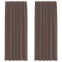 Cortinas de gasa con trabillas 2 uds. marrón de , Cortinas y visillos - Ref: Foro24-4102264, Precio: 15,15 €, Descuento: %