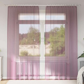 Cortinas de gasa con trabillas 2 uds morado 140x225 cm de , Cortinas y visillos - Ref: Foro24-4102293, Precio: 16,20 €, Descu...