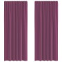 Cortinas de gasa con trabillas 2 uds morado 140x225 cm de , Cortinas y visillos - Ref: Foro24-4102293, Precio: 16,20 €, Descu...