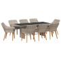Conjunto de Comedor de Jardín 9 pcs Gris Claro ratán sintético en Mesas de jardín | Comprar online en Foru.es