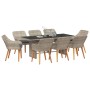 Conjunto de Comedor de Jardín 9 pcs Gris Claro ratán sintético en Mesas de jardín | Comprar online en Foru.es