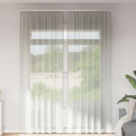 Cortinas de gasa con trabillas 2 uds gris claro 140x260 cm de , Cortinas y visillos - Ref: Foro24-4102300, Precio: 15,49 €, D...